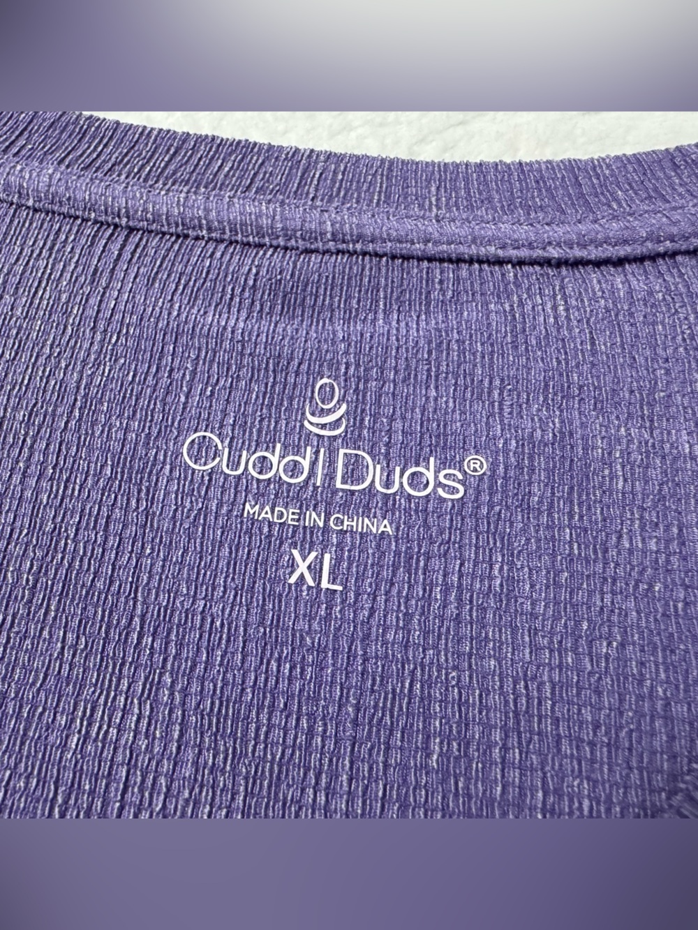 Cuddl Duds Crepe Knit V-neck Top Purple Size XL - Picture 3 of 7